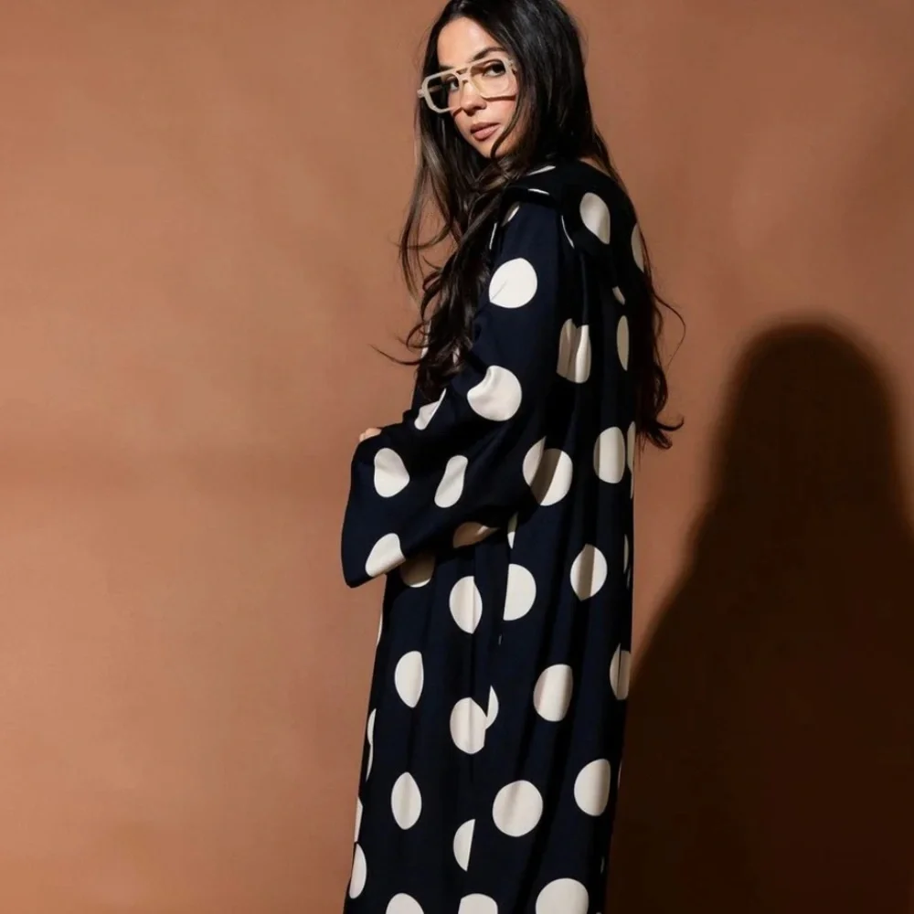 Dressed in LALA Black and White Polka Dot Maxi Dress - Picture 6 of 16
